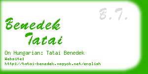 benedek tatai business card